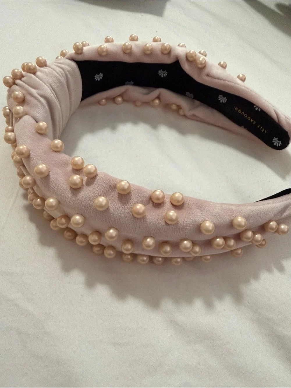 Lele Sadoughi Pearl Pink Headband